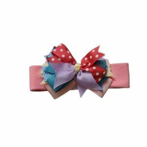 Colorful Bow Pink Headband Baby Girl